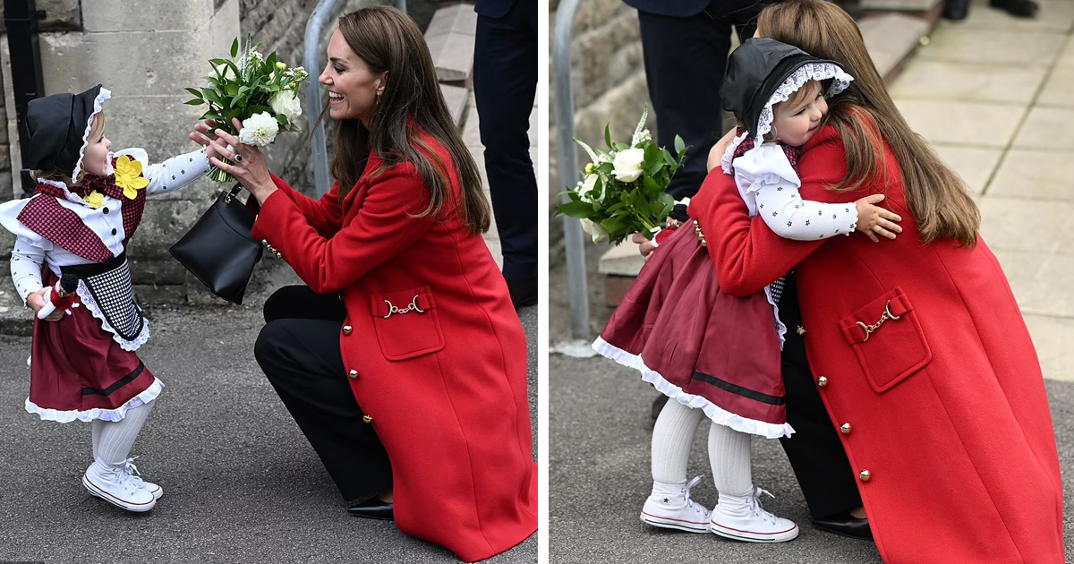 d99.jpg - EXCLUSIVE: 4-Year-Old Who Stood HOURS Waiting For Princess Kate With Pink Roses Gets Special Hug