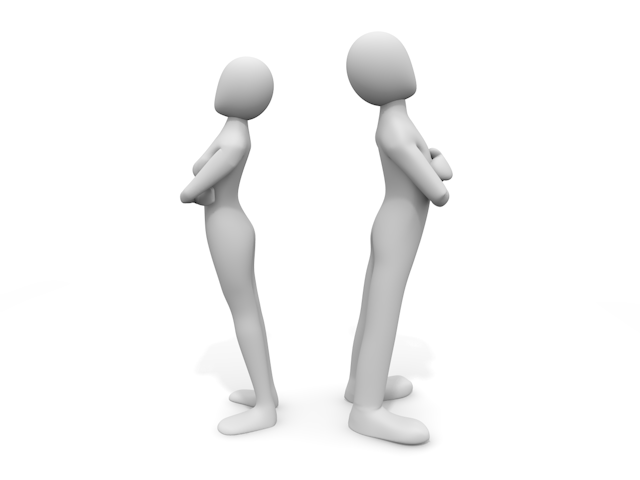 険悪なムード｜仲が悪い｜嫌いになる - 人物イラスト｜フリー素材｜パーソン