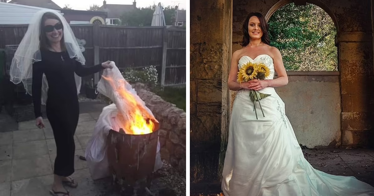 d119.jpg - Woman ‘Heals’ From Her Traumatic Divorce By Covering Her Wedding Gown In PAINT & Setting It Ablaze 