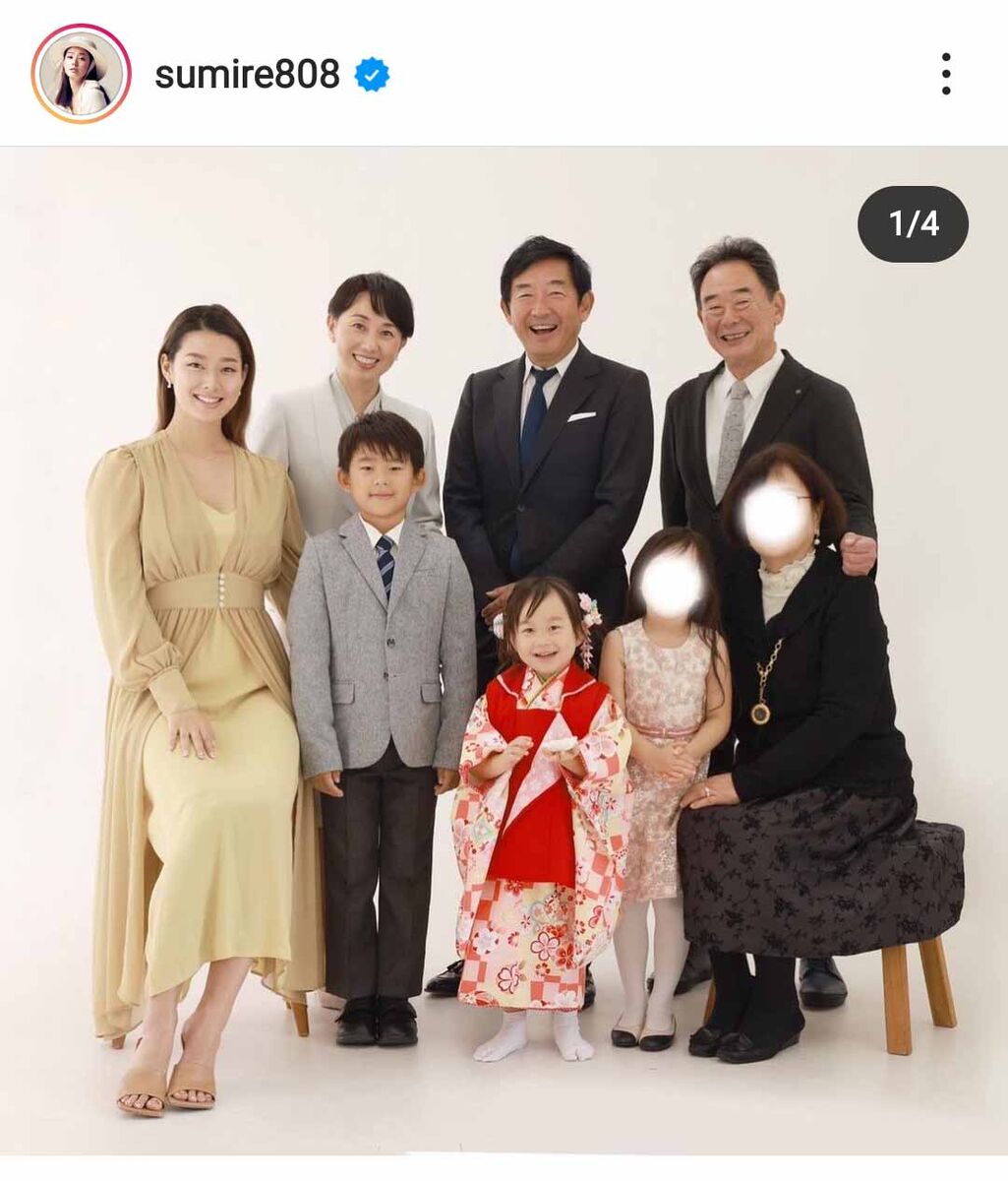 すみれ、石田純一＆東尾理子ファミリーとの家族ショット「長男くんは石田系、つむぎちゃんは、東尾系」 : スポーツ報知