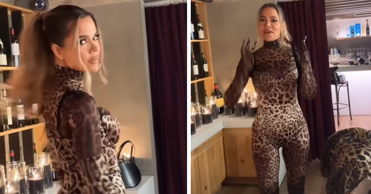 d8.jpg - EXCLUSIVE: Khloe Kardashian Sends 'Temperatures Soaring' In A 'Skin-Tight' Animal Print Catsuit
