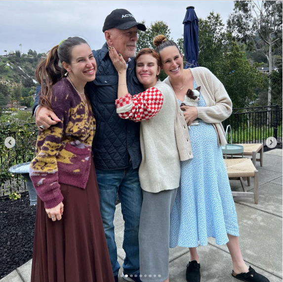 JUST IN: Bruce Willis, 68, Poses With Ex-Wife Demi Moore, Wife Emma ...