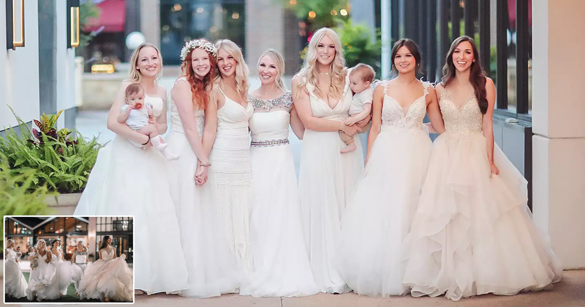 d187.jpg - JUST IN: Mom & Six Daughters Go VIRAL After Donning Their Wedding Dresses Out To Dinner