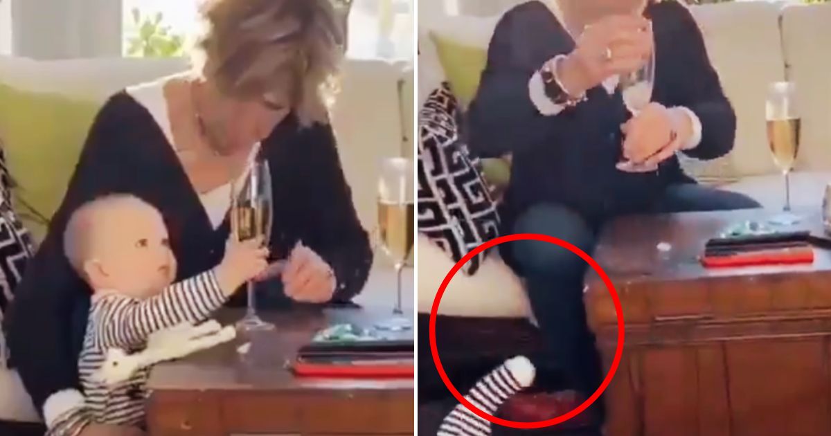 glass4.jpg - Woman Leaves Viewers STUNNED After She Let A Baby Fall To The Floor So She Could Save Her Glass Of Champagne