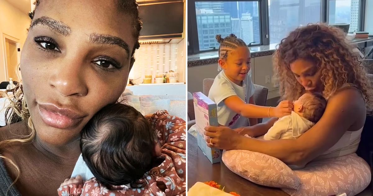 serena4.jpg - JUST IN: Serena Williams, 42, Shares Photo Of Herself Cuddling With 3-Month-Old Daughter And Admits She's 'Not Okay Today'