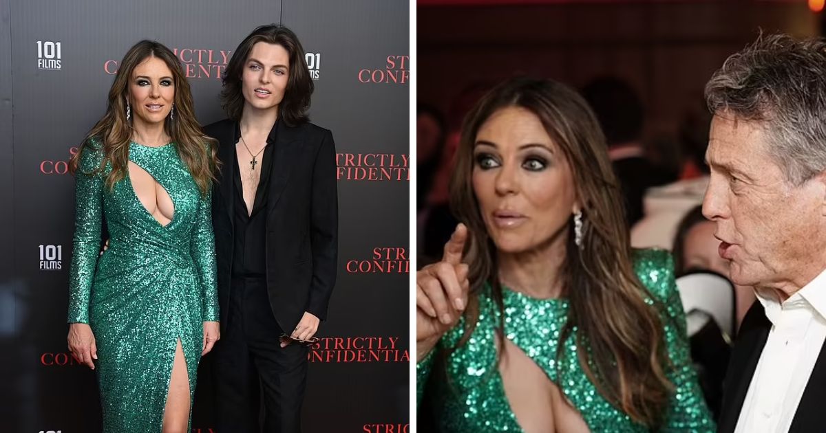 copy of articles thumbnail 1200 x 630 4 11.jpg - Liz Hurley 'Lets It All Hang Out' While Joining Son On The Red Carpet With Her Exes For Movie Premiere