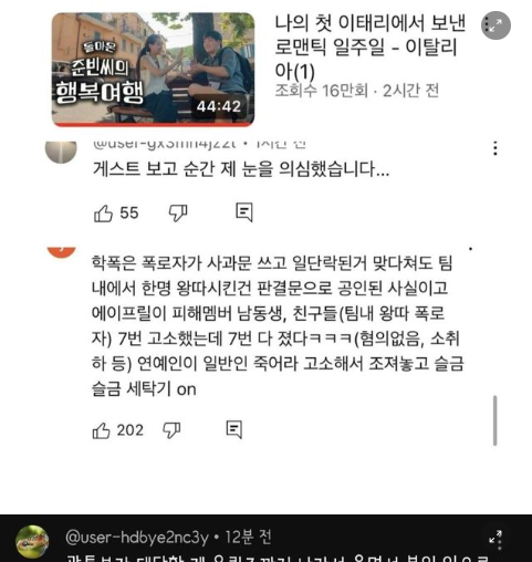 5.png - 곽튜브&이나은편 곽튜브 뼈때리는 댓글