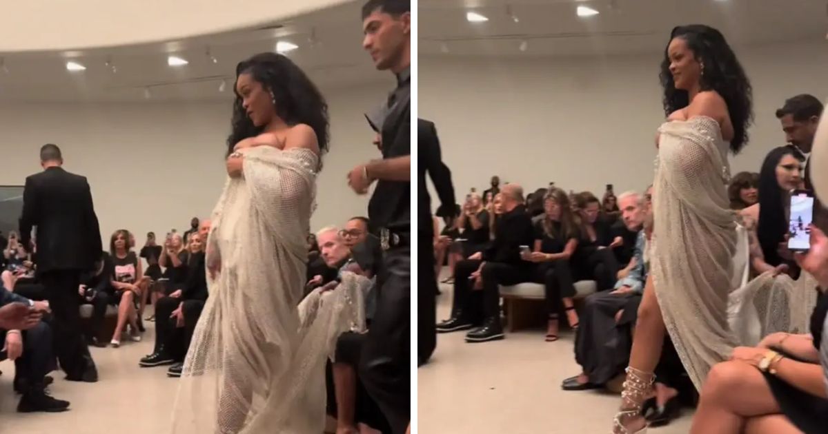 copy of articles thumbnail 1200 x 630 6 6.jpg - Rihanna Turns Heads By Showing Up To Fashion Week In ‘Bizarre’ Crystal Attire That Resembled Bedsheets