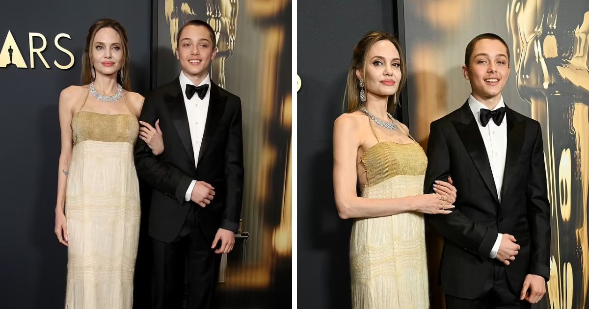 copy of articles thumbnail 1200 x 630 14 3.jpg - Angelina Jolie's Rarely Seen Son Knox Looks Like a Young Brad Pitt As He Towers Over Her at Governors Awards 2024