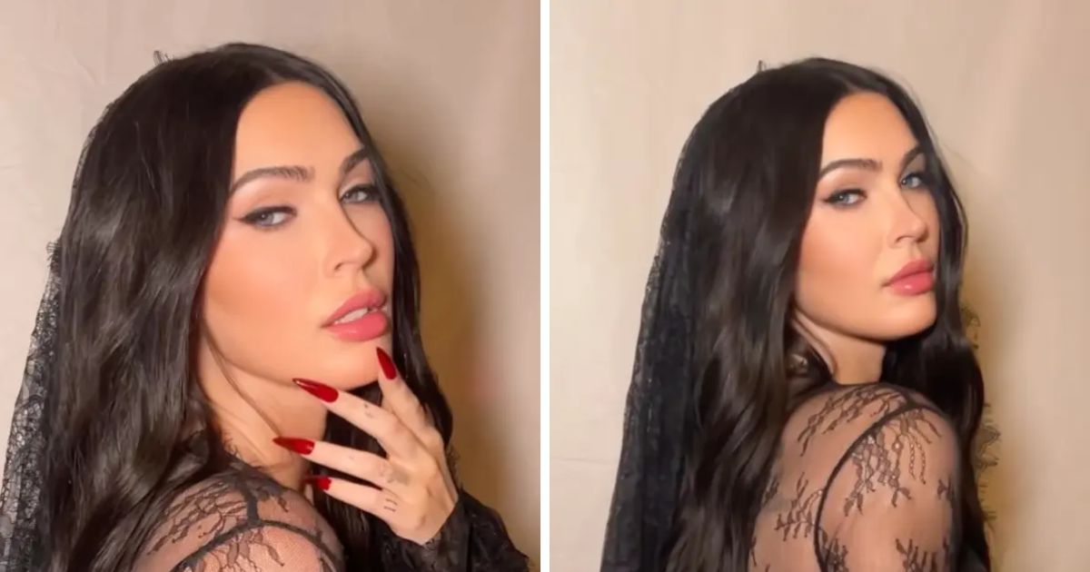 copy of articles thumbnail 1200 x 630 4 14.jpg - 'Put Some Clothes On!'- Pregnant Megan Fox Shows Off Curves in Barely There Black Lace Lingerie and Veil