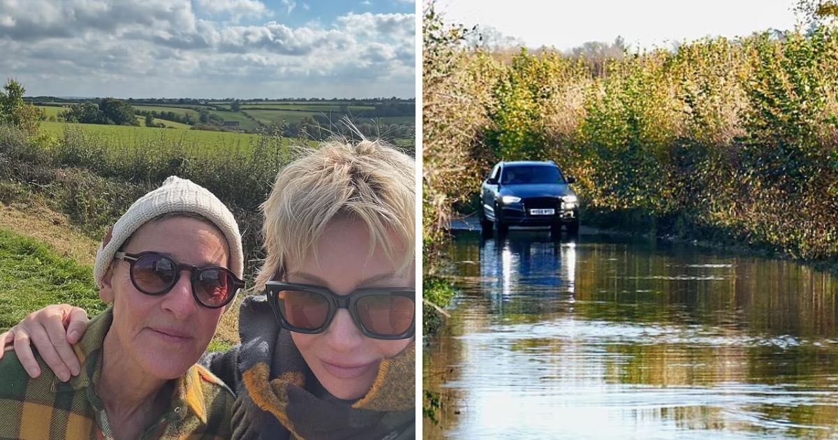 copy of articles thumbnail 1200 x 630 13.jpg - Ellen DeGeneres & Portia de Rossi Pose In Countryside After Multimillion-Pound Home DROWNS In Floods