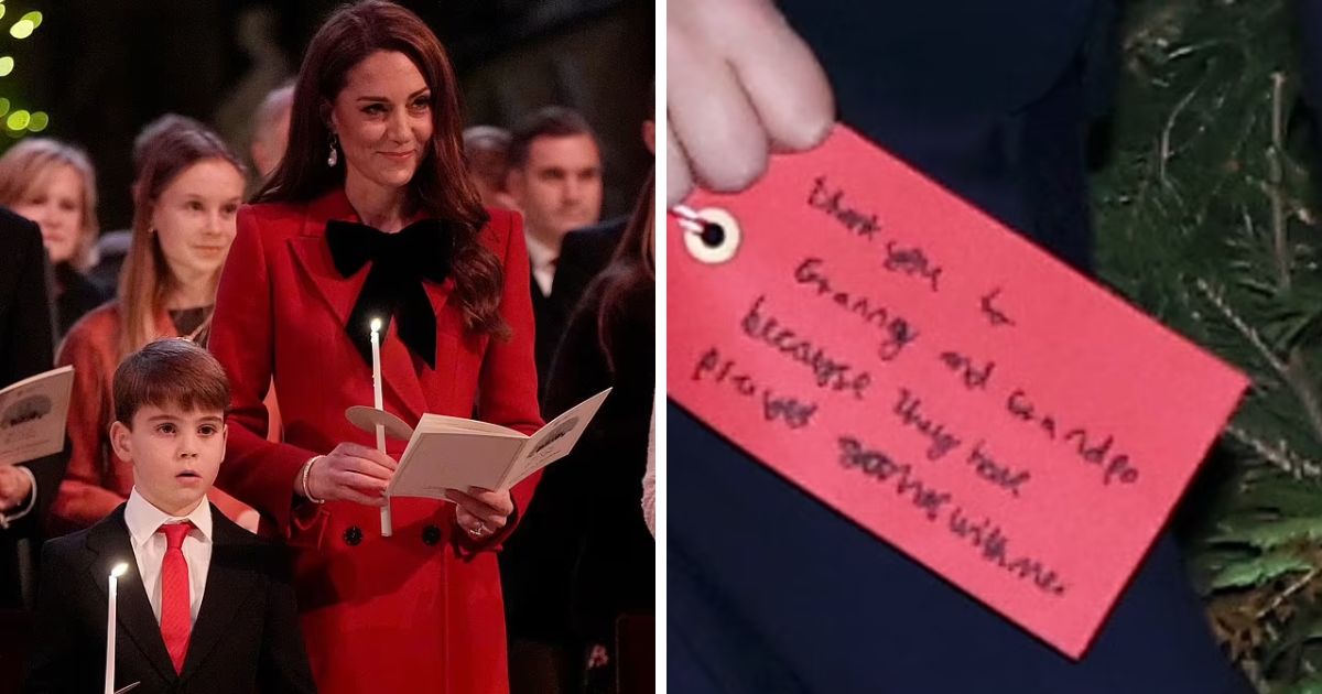 copy of articles thumbnail 1200 x 630 6 7.jpg - Prince Louis' Heartwarming Note To His 'Granny and Grandpa' He Put On 'Giving Tree' at Kate Middleton's Christmas Carol Concert