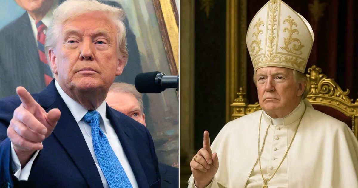 copy of articles thumbnail 1200 x 630 43 1.jpg - Trump Says He Knows 'Nothing About' How AI Pope Photo Got Posted on His Social Media Page, but Claims Melania Found It 'Cute'