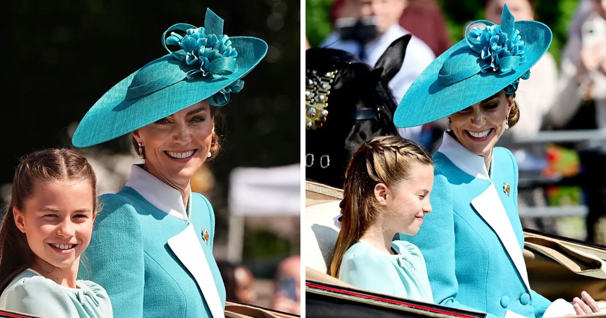 copy of articles thumbnail 1200 x 630 2025 06 15t145242 719.jpg - Princess Charlotte, 10, and Mom Kate Middleton Twin in Aqua for Picture-Perfect Trooping Moment as They Pay Tribute to Diana