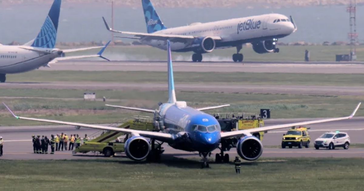 copy of articles thumbnail 1200 x 630 93 4.jpg - Plane Rolls onto Grass at Boston Logan Airport, Pilot Reportedly Said They 'Lost All Steering'