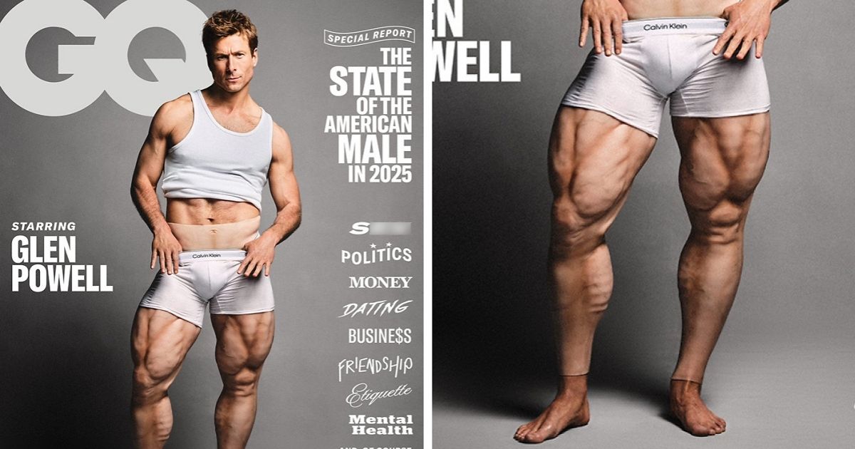 copy of articles thumbnail 1200 x 630 2025 09 10t131721 741.jpg - 'Didn't Skip Leg Day!'- People Can't Stop Talking About Glen Powell's Jaw-Dropping GQ Shoot